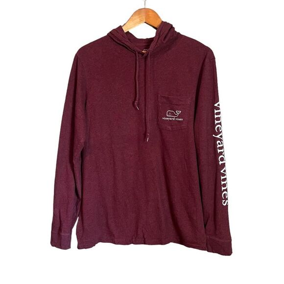 Vineyard vines maroon long sleeve hooded shirt - Picture 1 of 9